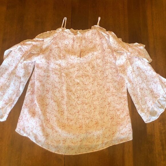 PARKER BLOUSE, white/pink SZ S - Picture 3 of 9